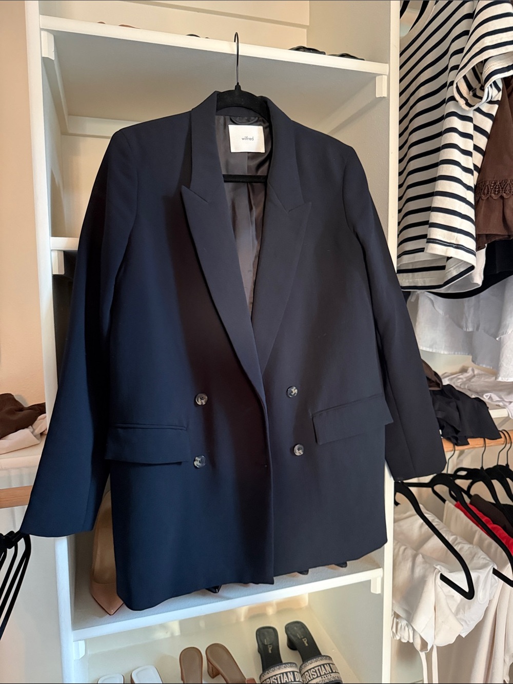 Aritzia Wilfred black Double-Breasted Tailored cherelle Blazer